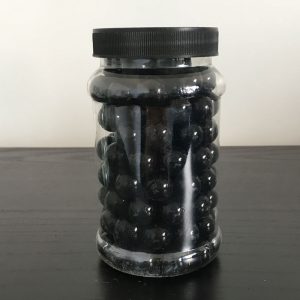 Black Marbles in Jar