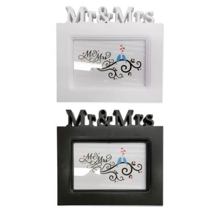 mr and mrs wedding frames in white or black