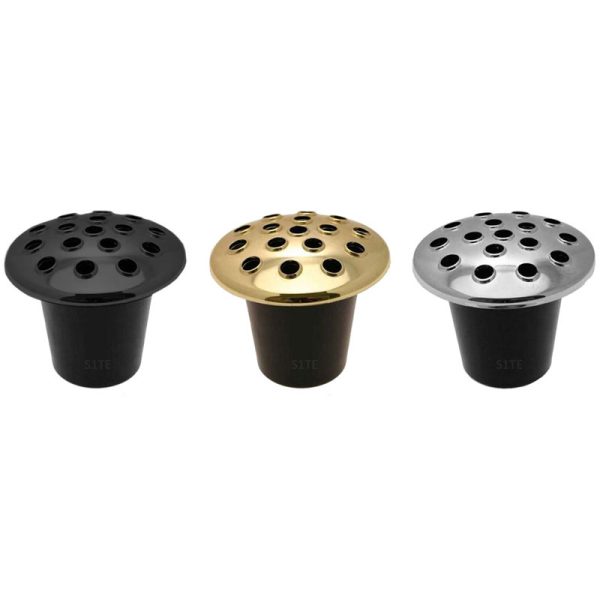 Black, Silver or Gold Memorial Grave Vase & Lid for Fresh & Artificial Flowers Pot