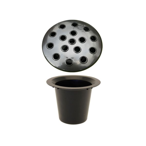 Black Memorial Grave Vase & Lid for Fresh & Artificial Flowers Pot