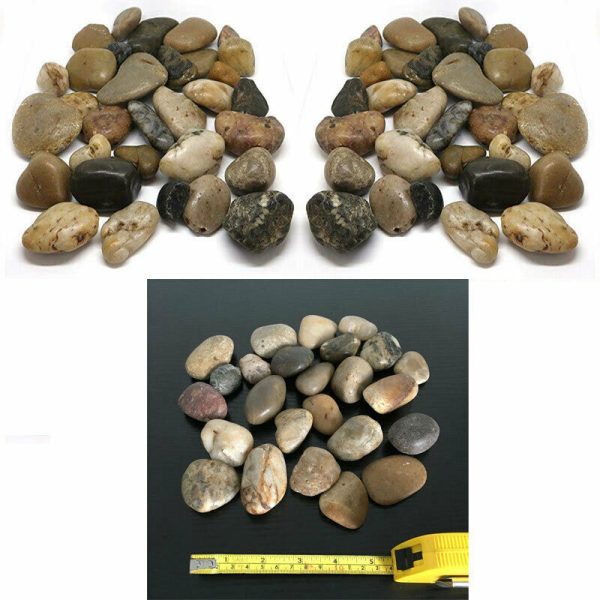 4kg of Large Assorted Browns Natural Stones Pebbles Table Craft Decoration Vase Garden River Rocks Polished Smooth