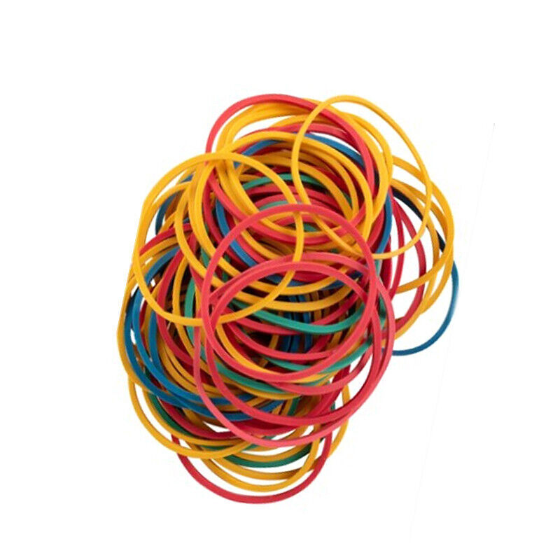 Mixed Colour Strong Elastic Rubber Bands Assorted Colours Home, School &  Office