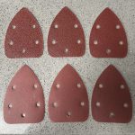 6 Palm Sander Sanding Pads Discs Sheets Assorted Grade Coarse Hole Punched