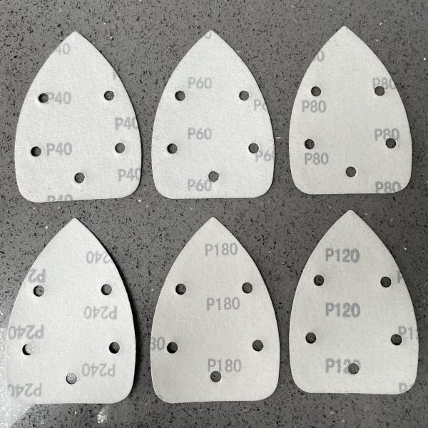 6 Palm Sander Sanding Pads Discs Sheets Assorted Grade Coarse Hole Punched