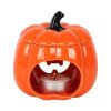 Halloween Pumpkin Wax Melting Ceramic Oil Burner Candle Holder Ceramic Aroma Diffuser Decoration Orange back