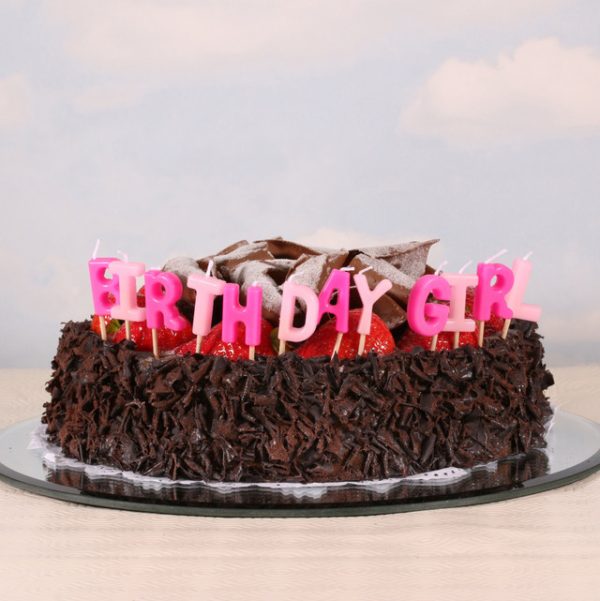 Pink Birthday Girl Letter Candles Party Candles Cake Topper