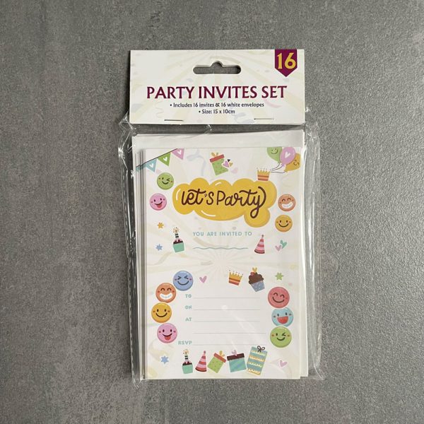 16 Party Invites Invitations Childs Lets Party Parties Invite with Envelopes
